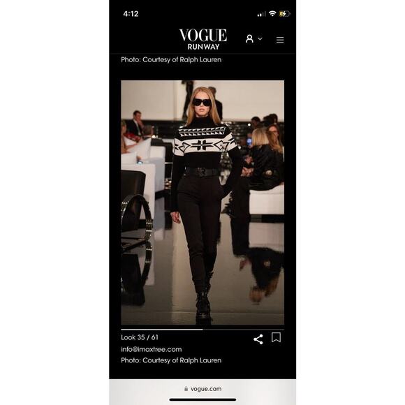 Ralph Lauren Collection Wool Pants Crepe Gabardine Trousers Slim Black High Rise - Picture 5 of 15